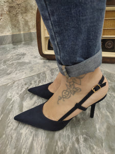 Chanel Donna eleganti da donna di colore blu notte con tacco alto