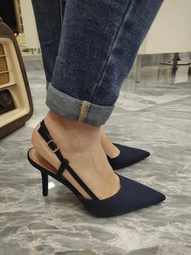 Chanel da donna di colore blu notte con tacco a spillo