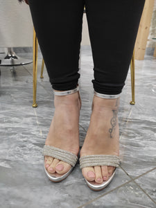 Sandali Donna di colore argento eleganti da cerimonia