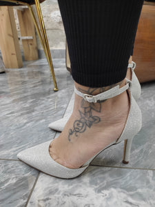 Scarpe donna di colore Argento con tacco a spillo Modello Decoltè