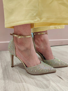 Scarpe donna di colore oro Modello Chanel