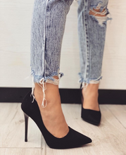 Load image into Gallery viewer, Scarpe donna decoltè con tacco alto a spillo decollete a punta in camoscio moda

